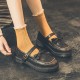 Womens Flat Vintage Buckle Bow Mary Jane Shoes
