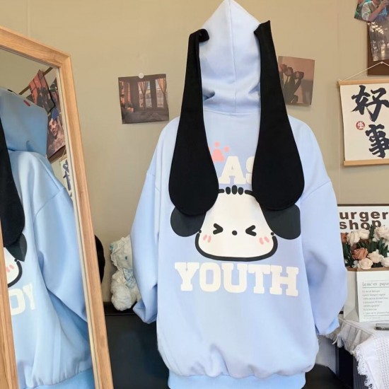 Kawaii Sanrio Pochacco Japanese Style Hoodie with Big Ears