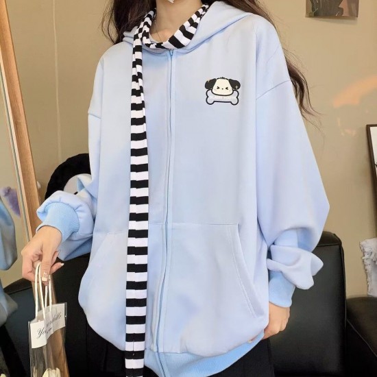 Kawaii Sanrio Pochacco Japanese Style Hoodie with Big Ears