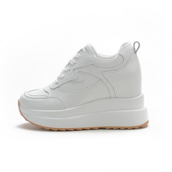Womens Wedge Platform Sneakers High Hidden Heel Sneakers
