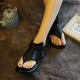 Women's Flat Leather Flip-Flops Casual Sandals
