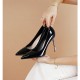 Women's Patent Leather Pointed Toe Stiletto Heels Pumps