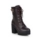 Women Platform Chunky High Heel PU Martin Boots