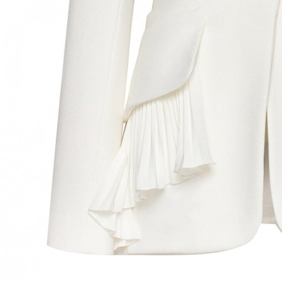 Women's Spring and Fall Hem Splicing Pressure Pleat Blazer