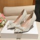Dress Shoes Pearls Bow Bridesmaid High Heels Women Wedding Shoes