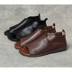 Women's Handmade Leather Open Toe Slip-On Comfort Sandals