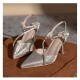 Women's Pointed Toe Fine High Heel Glittering Prom Wedding Shoes