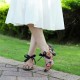 Handmade Bow Flower Vintage Cone Heel Women's Shoes