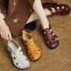 Women Handmade Leather Closed Toe Flat Comfort Buckle Fisherman Shoes Sandals