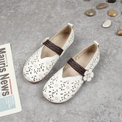 Women's Summers Flower Decoration Hollow Hole Flat Sandals