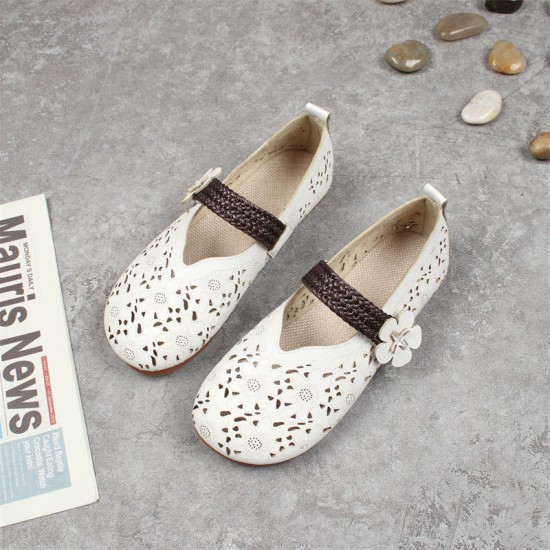 Women's Summers Flower Decoration Hollow Hole Flat Sandals