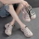 Women's Leather Hollow Out Platform Casual Sandals