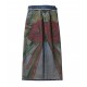 Artistic Reversible Slit Printed Y2K Denim Skirt