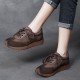 Women's Flat Leather Patchwork Casual Tennis Shoes Sneakers