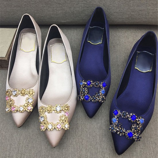 Silk Rhinestone Wedding Shoes for Bride Pumps