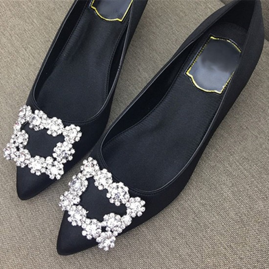 Silk Rhinestone Wedding Shoes for Bride Pumps