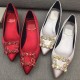 Silk Rhinestone Wedding Shoes for Bride Pumps