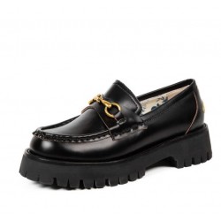 Handmade Leather Loafers Metal Platform Vintage Mary Jane Shoes