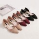 Womens Pearl Buckle Pointed Toe Flat Shoes