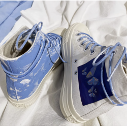 Japanese Harajuku Graffiti Butterfly High-top Canvas Shoes