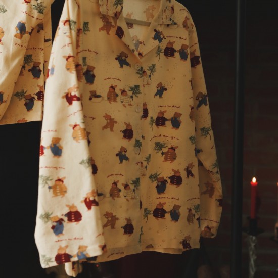 Womens Christmas Pajamas PJS Bunny Christmas Presents