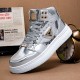 Metal Luster Couple High-Top Skateboard Sneakers