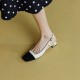 Leather Slingback Heels for Women Strap Closed Toe