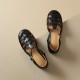 Women's Handmade Leather Round Toe Closed Toe Casual Fisherman Sandals