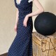 French Polka Dot Lace Long Dress