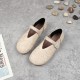 Women's Round Toe Woven Style Velcro Flats Shoes