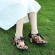 Handmade Bow Flower Vintage Cone Heel Women's Shoes