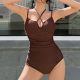 Korean Sexy One-Piece Solid Color Breast Gathered Swimwear