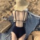 Women Cute Ruffled Sleeveless Monokini Swimsuit One Piece