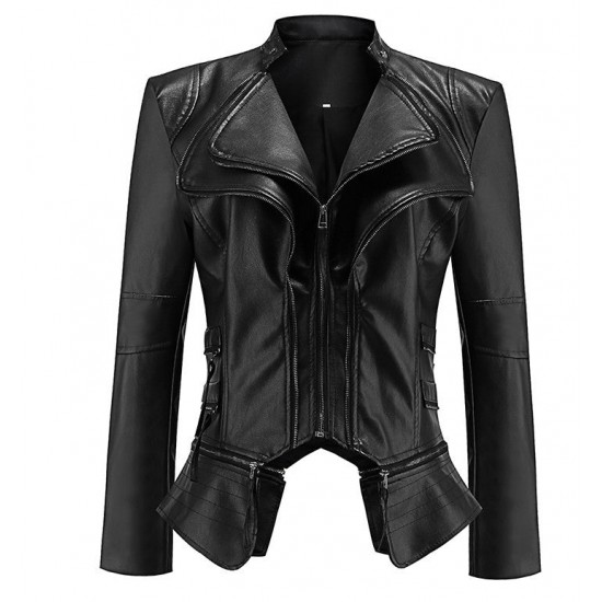 Women's Leather Jacket Motorcycle Style