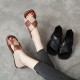 Women's Handmade Leather Open Toe Slip-On Flat Sandals