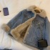 Winter Fleece Denim Jacket Women Thicken Warm Casual Plush Coats