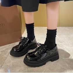 Chunky Lace-Up Loafers Wide Feet Fat Foot Women's Shoes
