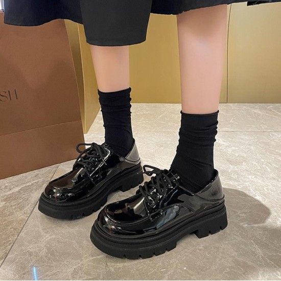 Chunky Lace-Up Loafers Wide Feet Fat Foot Women's Shoes
