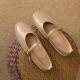 Women's Handmade Leather Round Toe Mary Janes Flats
