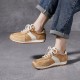 Women's Leather Patchwork Sneakers Comfortable Soles Suede Causal Sport Shoes