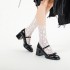 Womens Patent Leather Elegant Bow Mary Jane High Heels