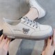 Womens Cute Bear Lace-up Leather Sneakers