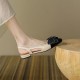 Women Summer Elegant Bowknot Slingback Flat Sandals