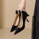 Women's Thin High Heel Bow Rhinestone Tassel Prom Party Pumps
