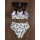 Sexy Lace Up Bowknot Bikini Swimsuit