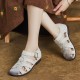 Women Handmade Leather Closed Toe Flat Comfort Buckle Fisherman Shoes Sandals