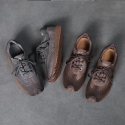 Women's Flat Leather Patchwork Casual Tennis Shoes Sneakers