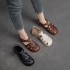 Women's Closed Toe Leather Flat Fisherman Shoes Sandals