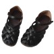 Women's Leather Hand-Woven Velcro Flat Sandals