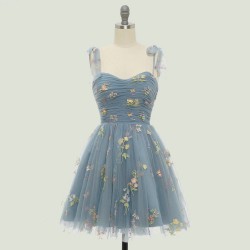 Short Homecoming Dress Cute Spaghetti Straps Cocktail Prom Dress